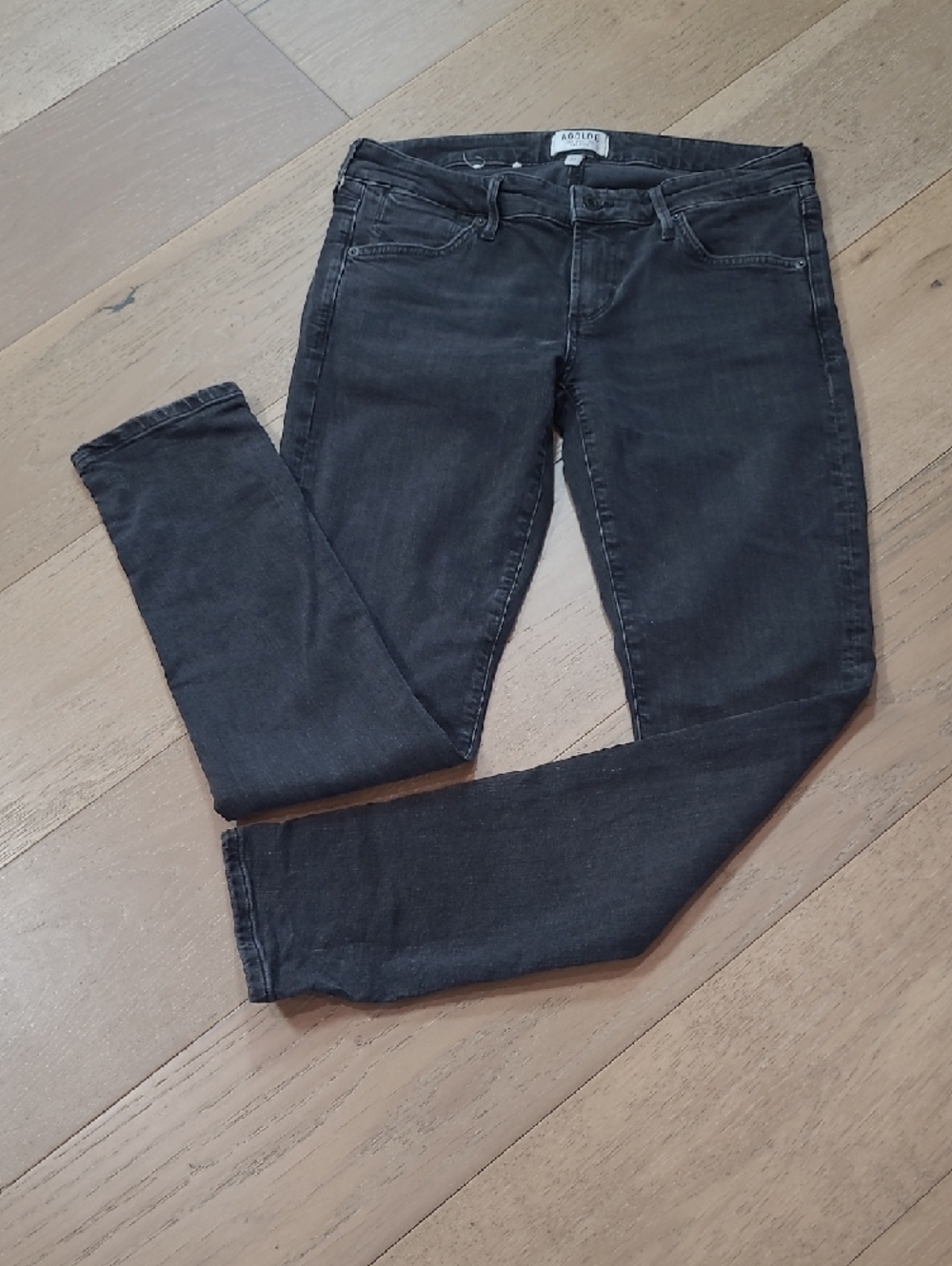 AGOLDE Jeans Women's sz 27 Black Low Rise Skinny Leg Denim